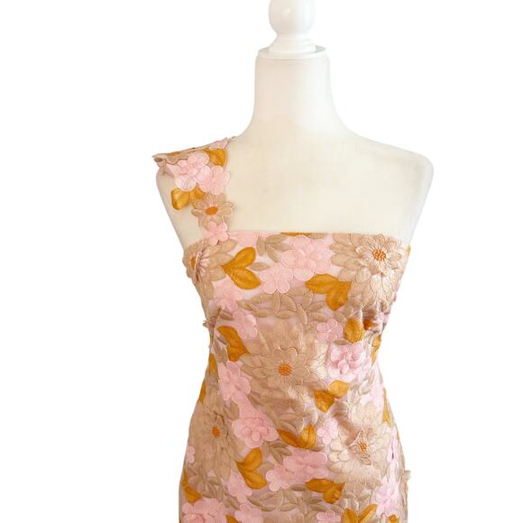 Anthropologie Floral Applique Dress 2 Pink NWT - Picture 3 of 11